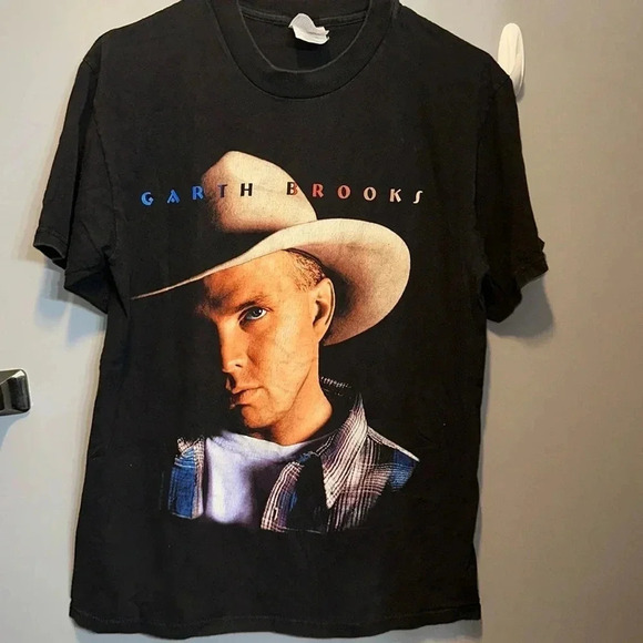 VTG garth brooks world tour international black round neck tshirt short sleeve - Picture 4 of 9